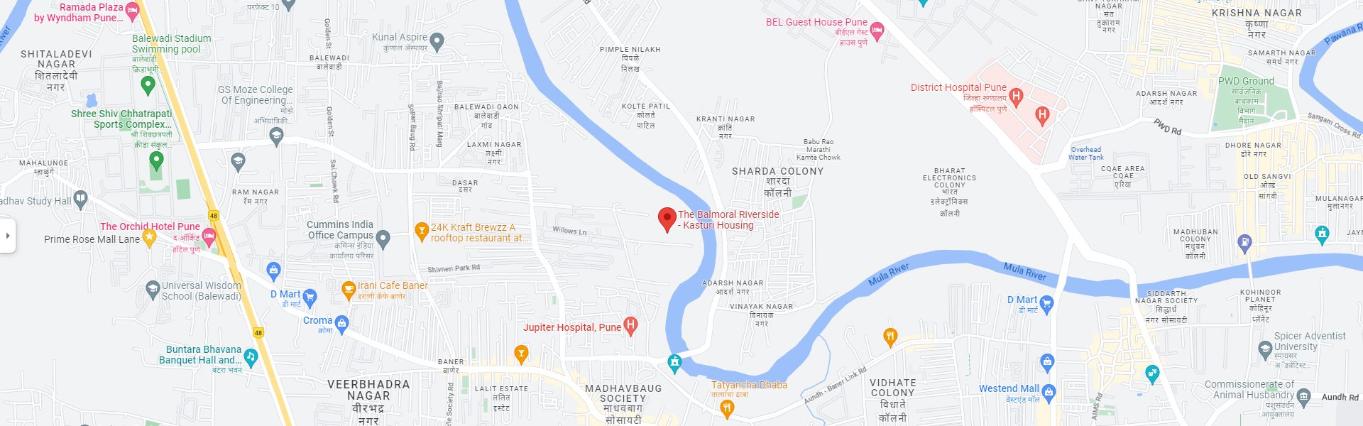 The Balmoral Riverside: Location
